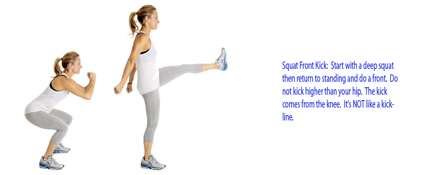 squat with front kick